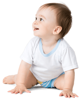 Baby in White T-Shirt and Diaper-1