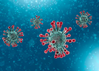 Coronavirus virus outbreak and coronaviruses influenza image as dangerous flu strain cases as a pandemic medical health risk concept with disease cells as a 3D render