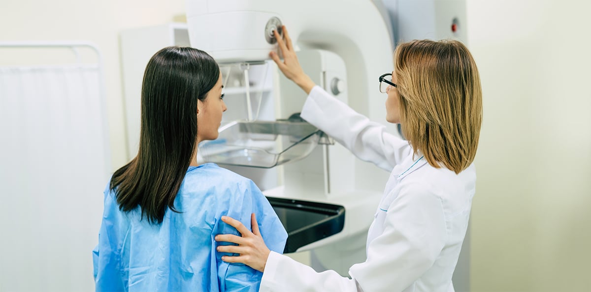 Young woman is having mammography examination at the hospital