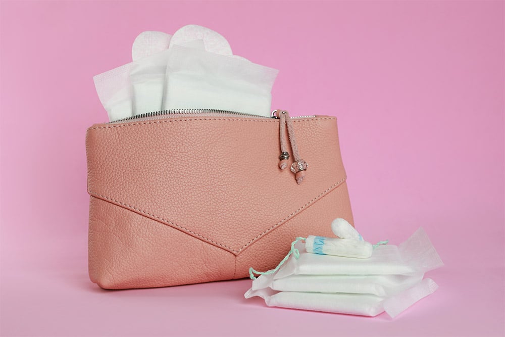 bag of Feminine Hygiene Products