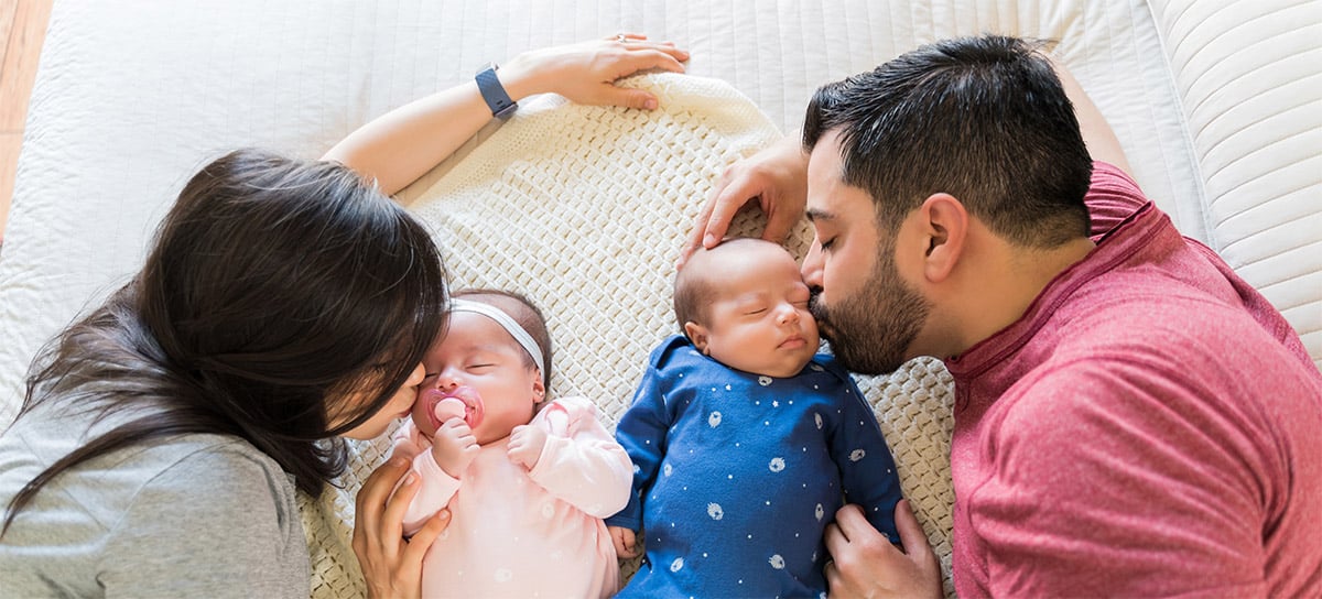 loving family with twins