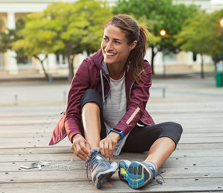 woman getting ready for a run